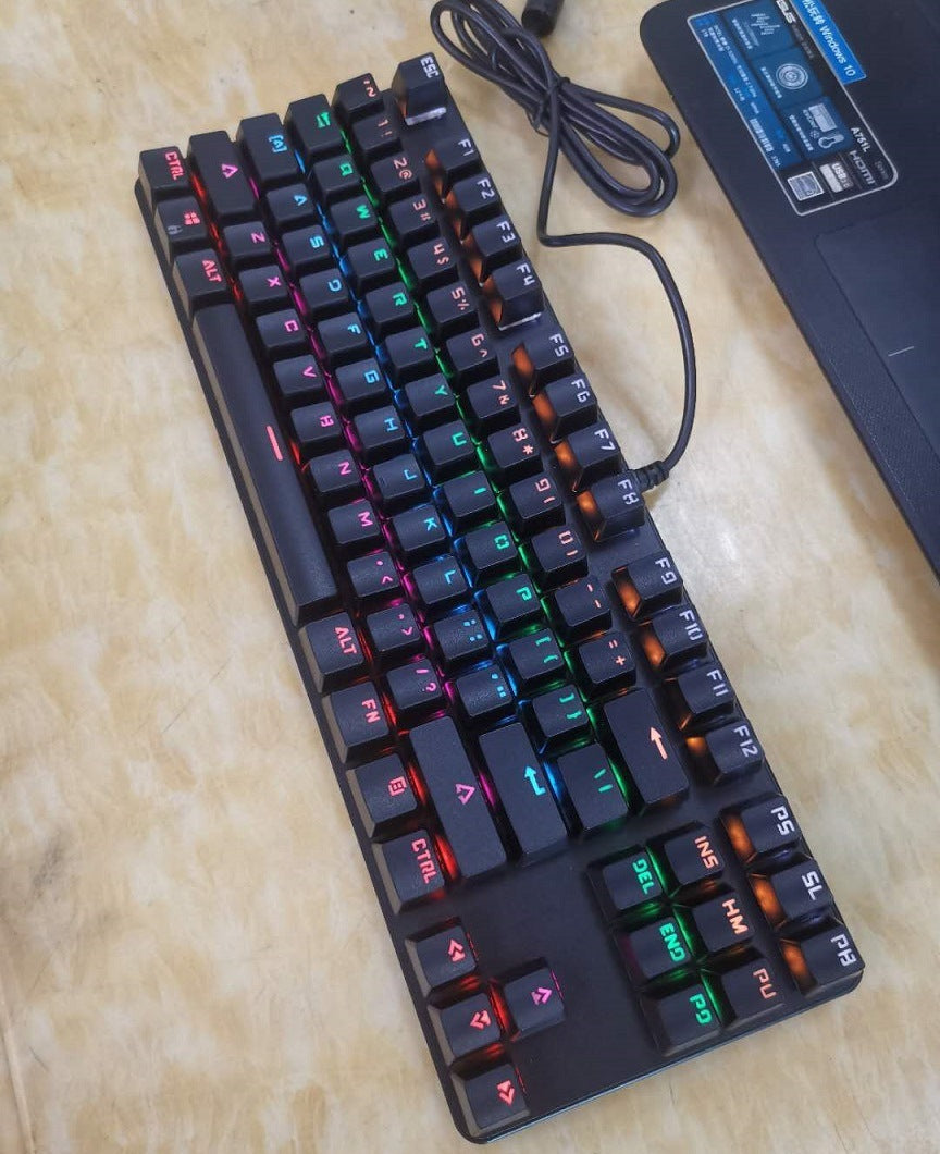 Colorful 87-key Gaming Mechanical Keyboard